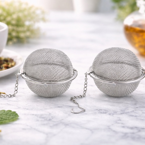 2 Silver Mesh Ball Tea Infusers - Picture 4 of 12